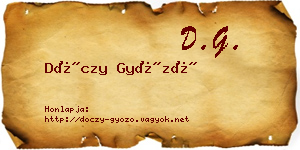 Dóczy Győző névjegykártya